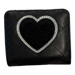 Luv Betsey Glitter Quilted Wallet Heart‎ Zip Around